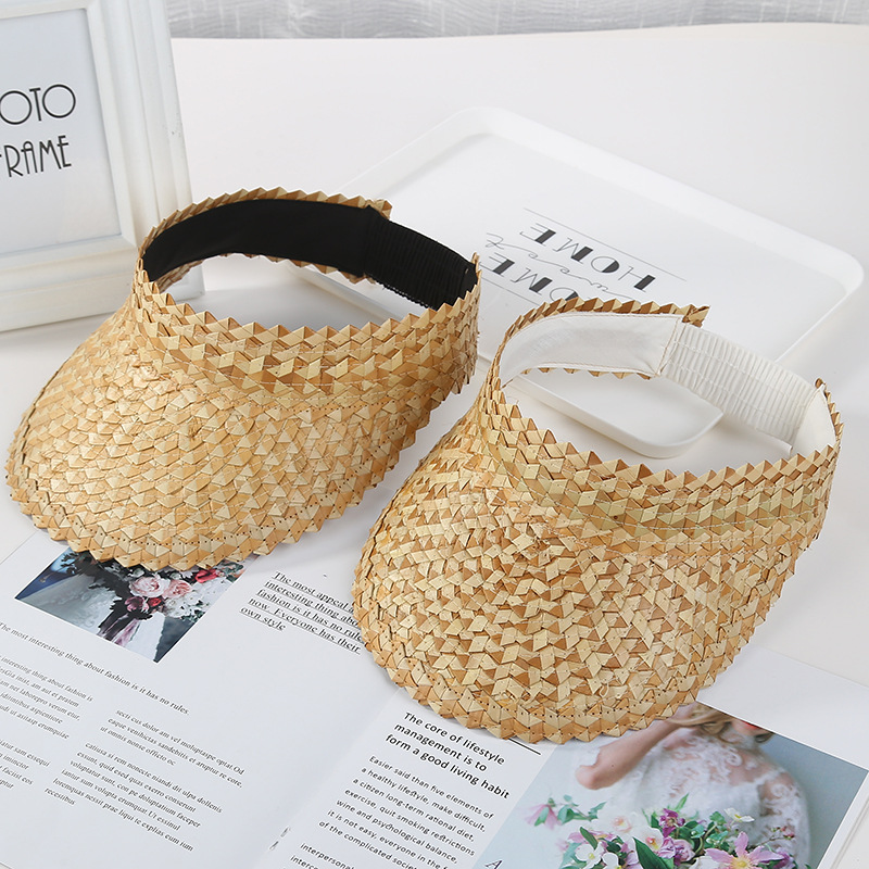 2020 Online new trendy women's hats, hand-sewn Lafite straw open-top sun hat, Lafite straw hat for women Application Scenario