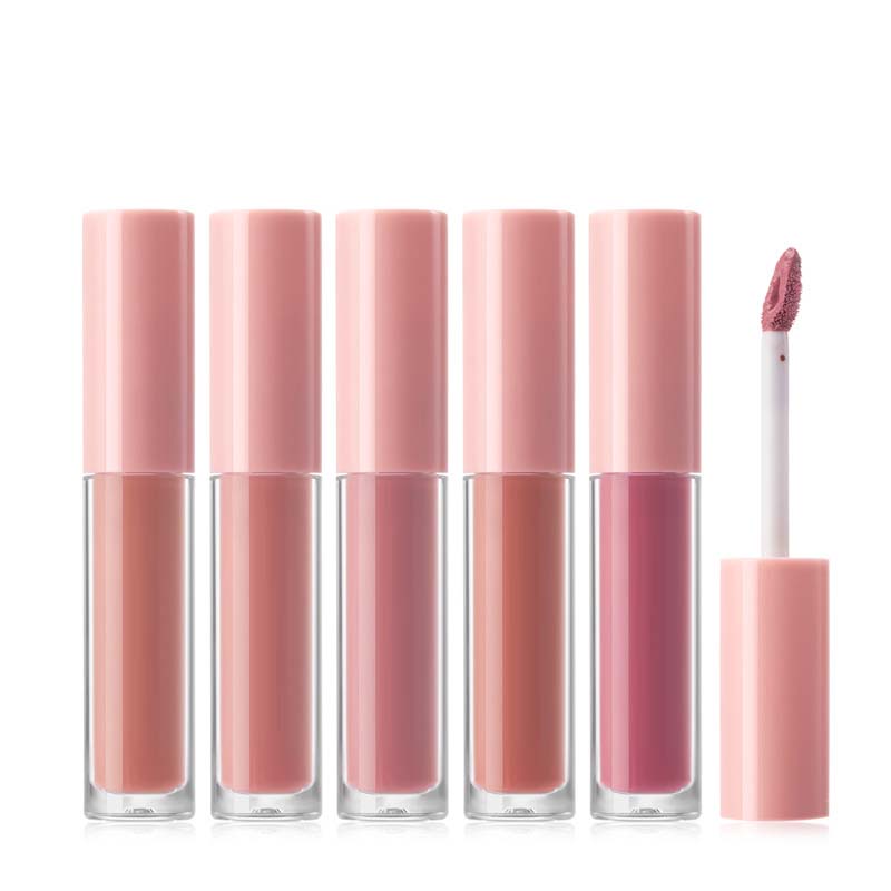 Maquillaje de larga duración lindo transparente brillo mate no pegajoso vegano natural fruta lip gloss hidratante aumento de labios aceite - 4