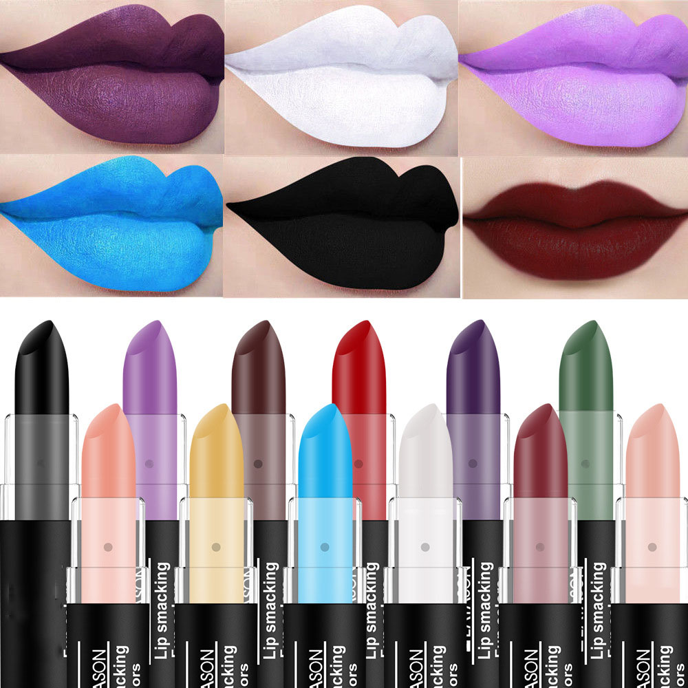 Dark lipstick series: White Nude, Vampire, Olive Green, Purple, Halloween matte Lip gloss, Moisturizing, Vegan details Picture