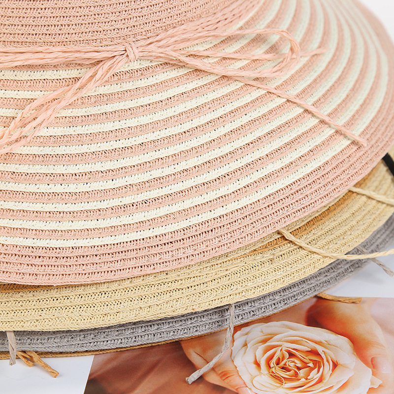 Chenglei's finely woven straw hat is a cute girl's summer sun protection hat for going out and shopping. It's also a student's summer thin and sagging hat details Picture