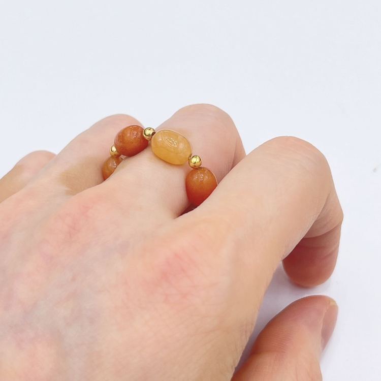 Yunyi Shijia Natural Crystal Ring, acupoint massage Red Agate jewelry, original design sharing, Factory direct sales, in stock