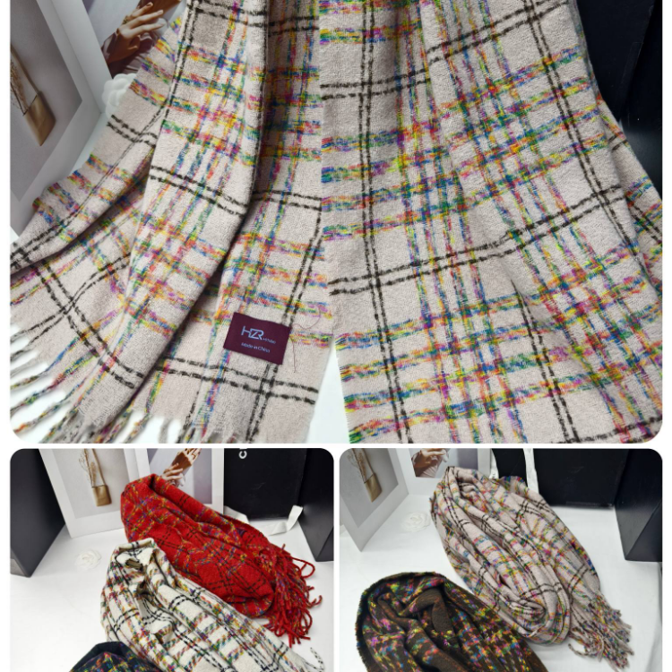 Wholesale e-commerce live-streaming supply chain for the new "Full Sky Star" four-line checkered scarf Item Picture