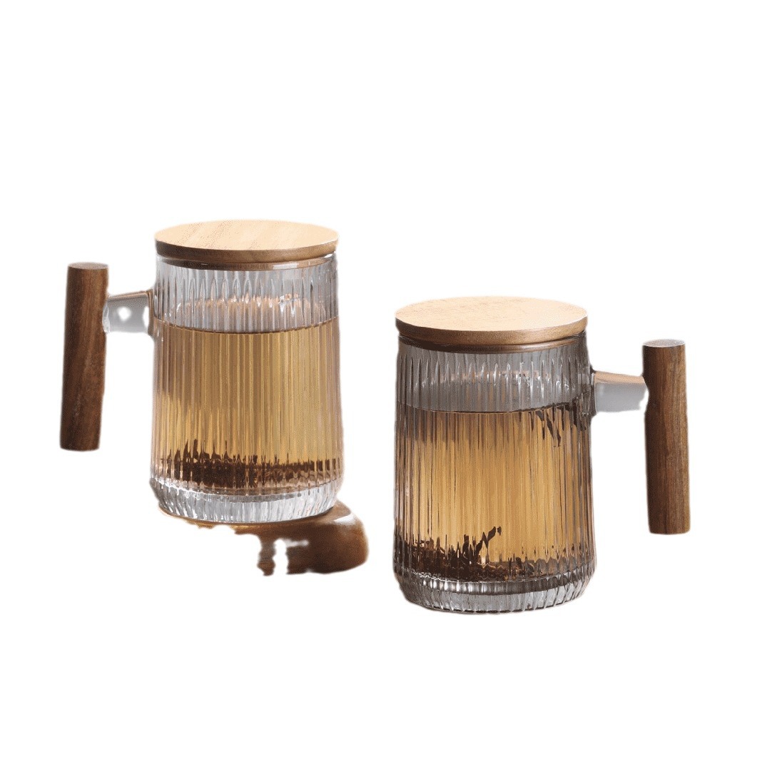 Mushang series of glass cups, Mushang tea drinking cups, office water cups, business meeting and event souvenirs wholesale Specification image