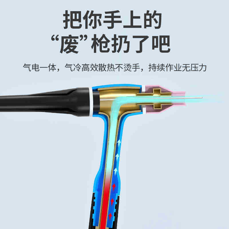 Andeli WP-17/18/26 water-cooled argon arc welding gun TIG-315 400 argon arc welding machine welding gun head Welding wire Specification image