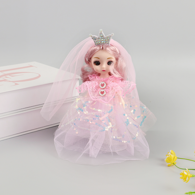 17 cm girl, princess, playhouse doll, girl toy set, joint, movable keychain, pendant, birthday present Specification image