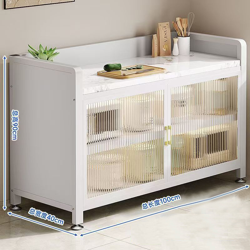Customizable rock plate kitchen floor-standing storage cabinet, multi-door, multi-layer storage, multi-functional kitchen storage cabinet details Picture