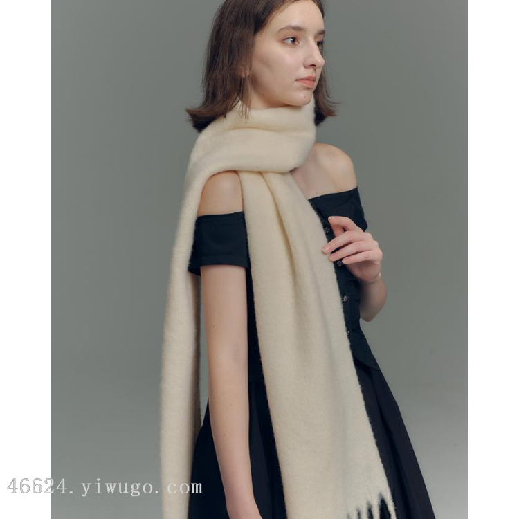 Cross-border scarf wholesale e-commerce live streaming supply chain new in stock 08 wool series, single color wool details Picture