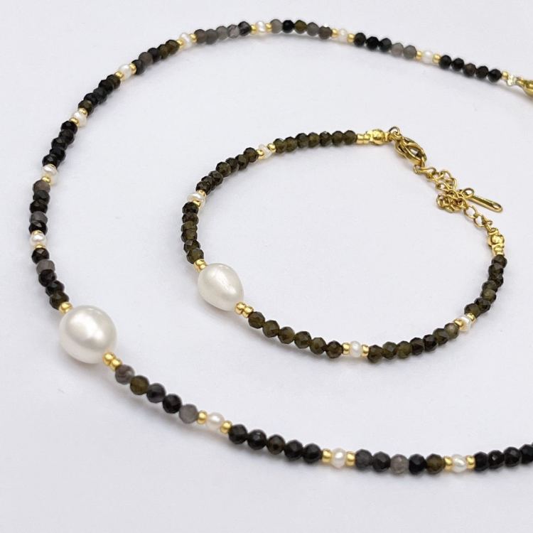 银饰/项链/金色链子/珍珠/梵克雅宝单花项链产品图