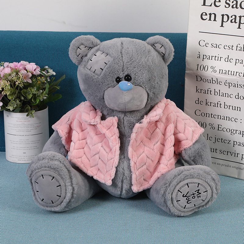 Soft little rabbit fur patch Bear plush toy 2020 Creative Bestseller Heart Coat Bear Doll Doll details Picture