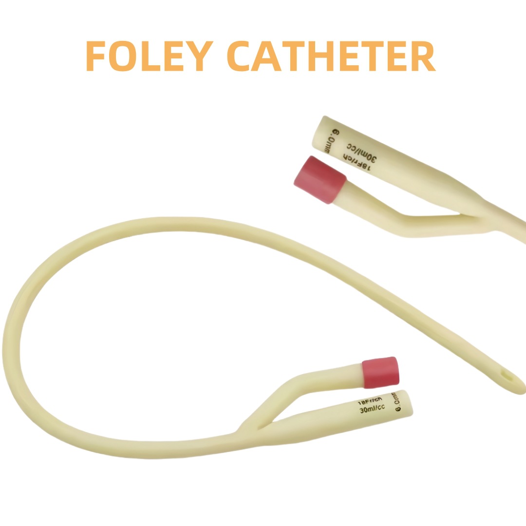 Disposable double-chamber and triple-chamber latex catheter foley catheter pack for export in English packaging Item Picture