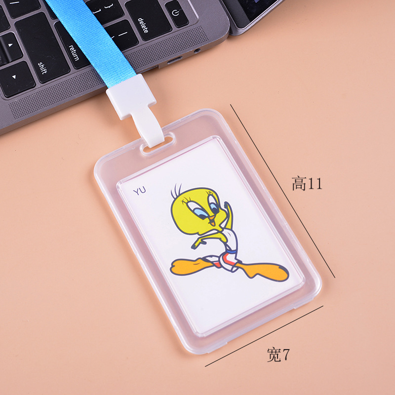 Creative flip-top card holder, student card, double-sided transparent hard card holder, meal card holder, wholesale plastic work ID, school badge, PP Item Picture