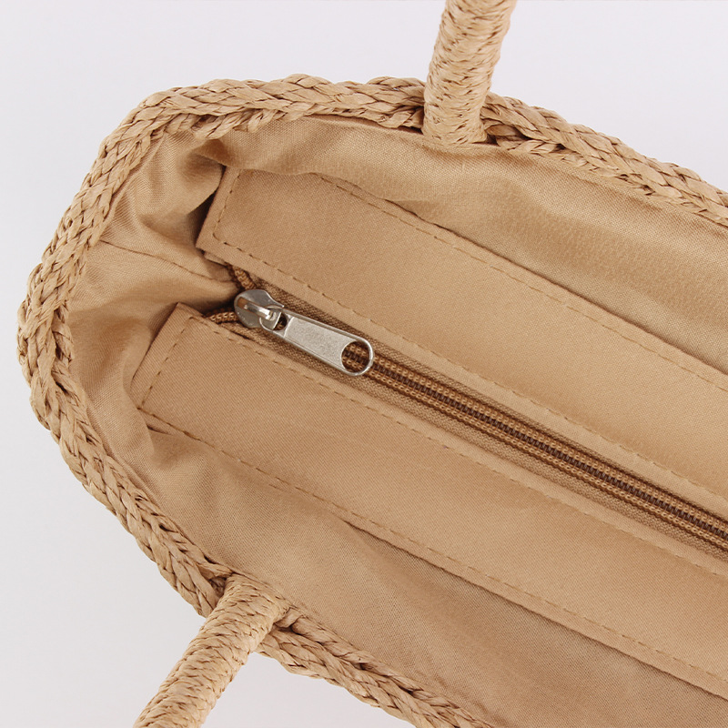 One-piece consignment summer new high-end texture handbag, large-capacity beach bag, simple and versatile woven handbag details Picture