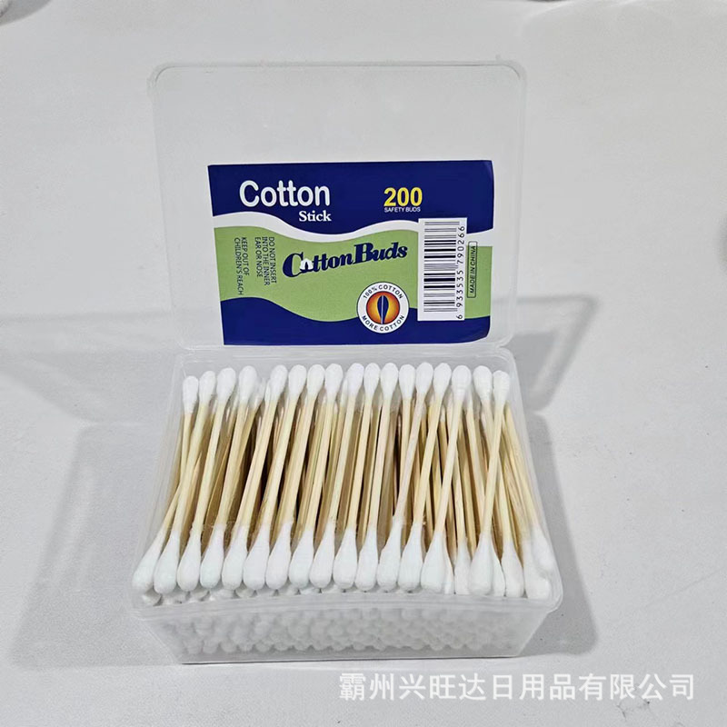 Portable disposable double-headed cotton swab flat box from the manufacturer, 170 pieces for household cleaning, filled with makeup remover cotton swabs and cotton swabs full figure