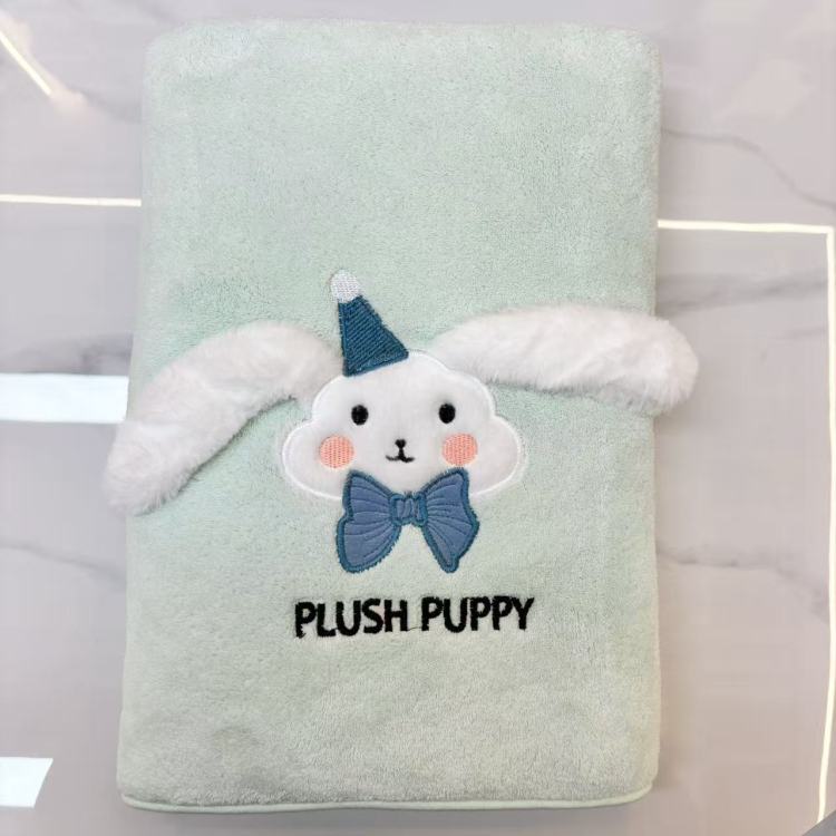 Thickened, soft and comfortable plush cartoon embroidered bath towel, 70*140cm details Picture