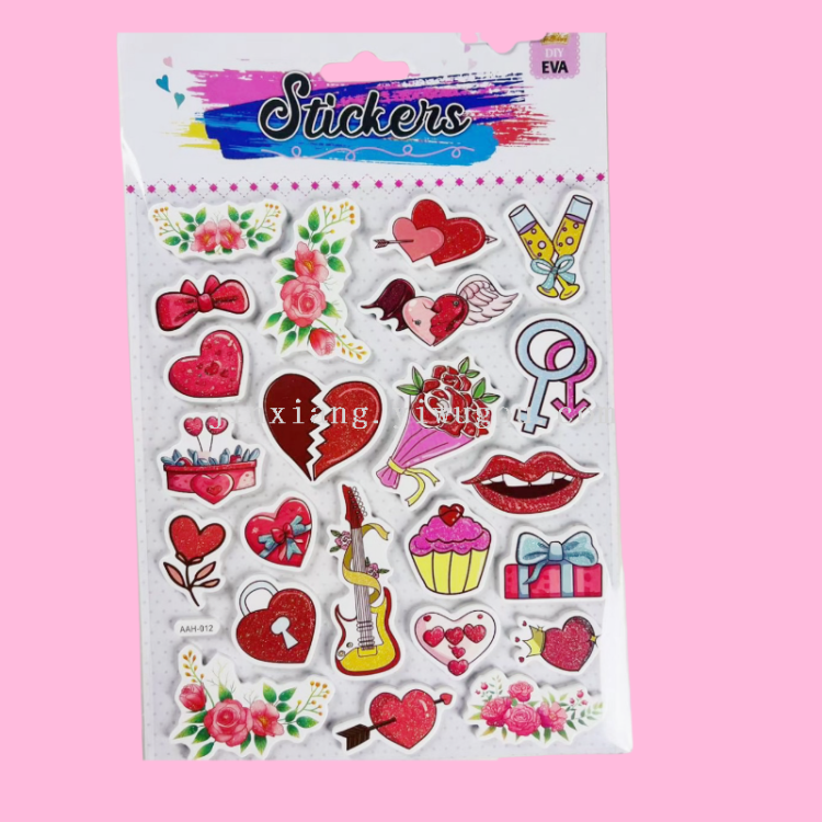 Festival EVA 3D Series stickers LOVE flower envelopes eva stickers Romantic Valentine's Day stickers details Picture