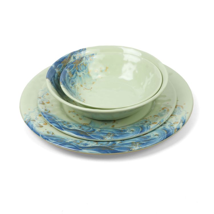 Creative and fashionable imitation porcelain melamine salad plates, hotel home kitchen plates, breakfast plate sets, factory direct sales and wholesale Item Picture
