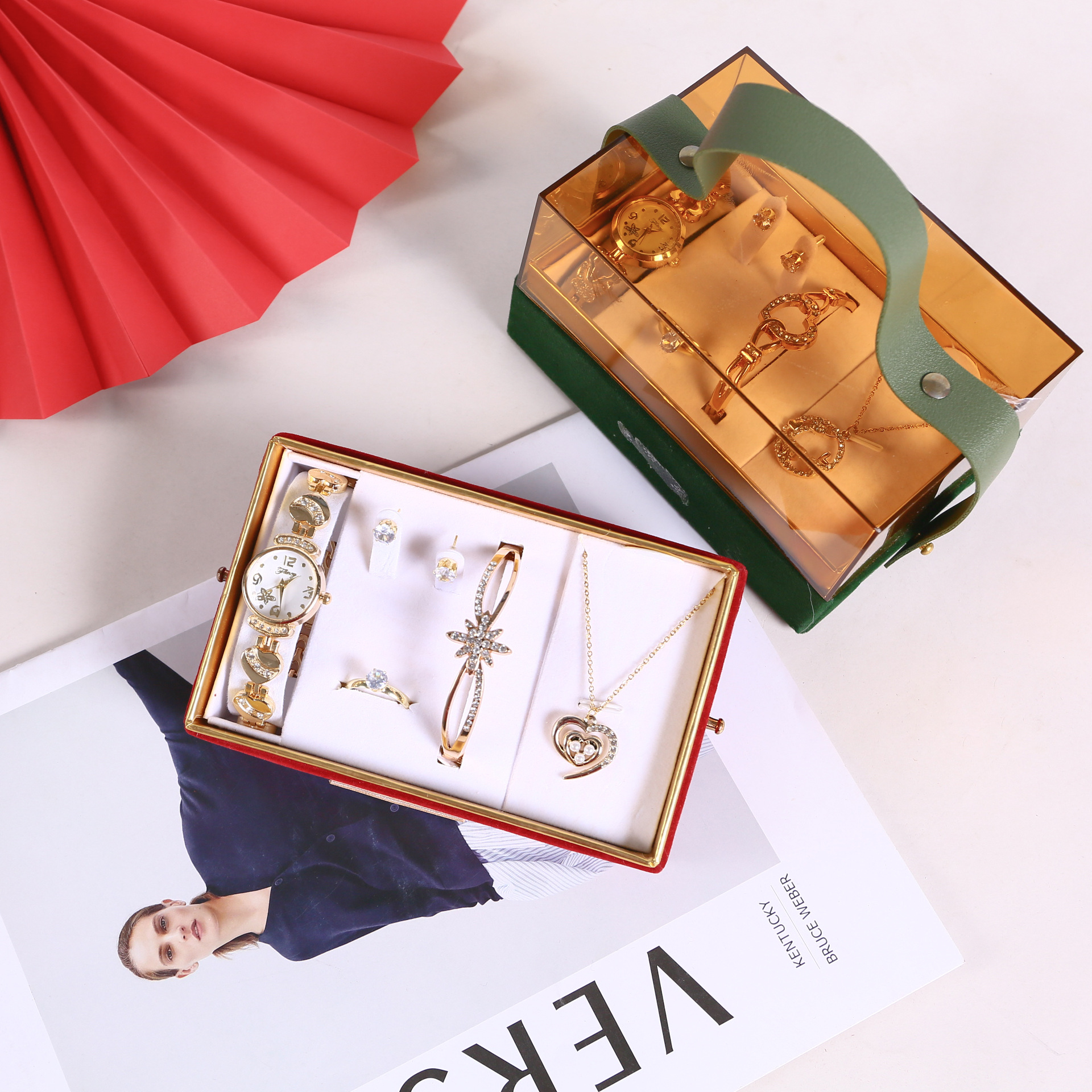 Mother's Day gift set, including a watch, necklace, earrings, light luxury wedding souvenirs, and a handbag for your mother and best friend