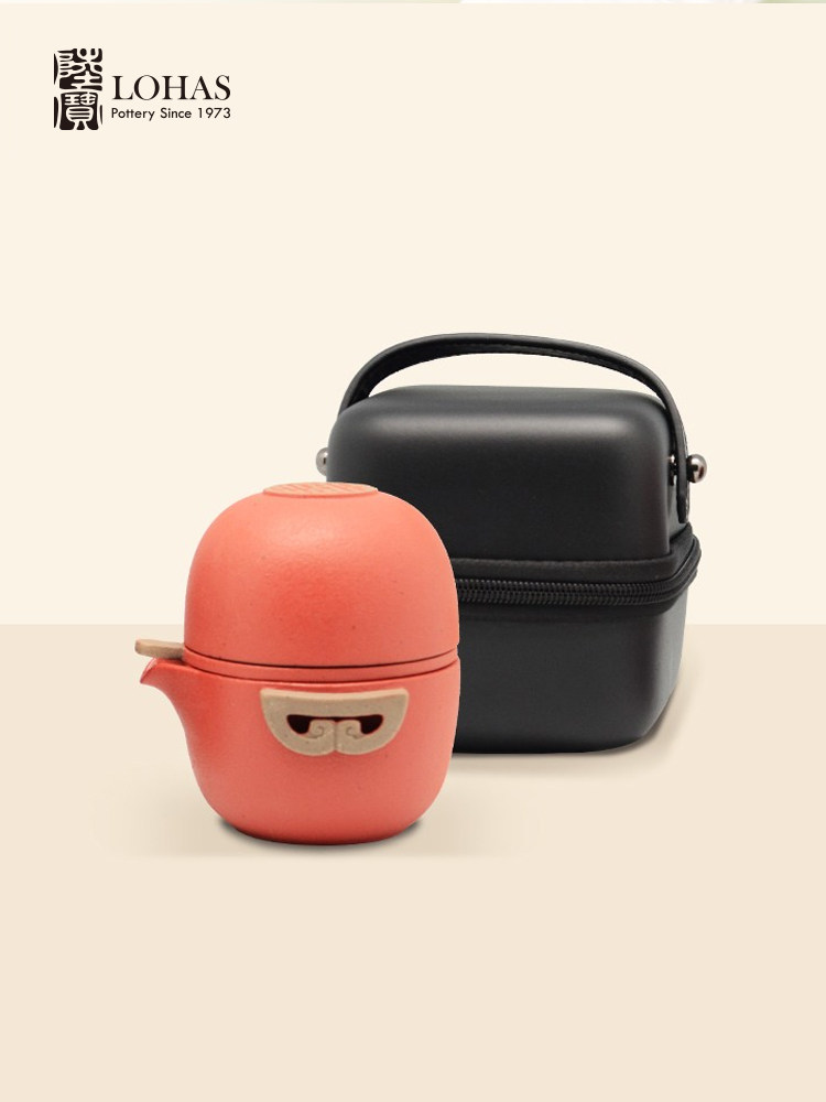 Lubao tea set Ceramic Quick Customer Cup Yangyang Xi Qi Portable Bag, one pot and one cup tea set with tea filter, travel portable bag