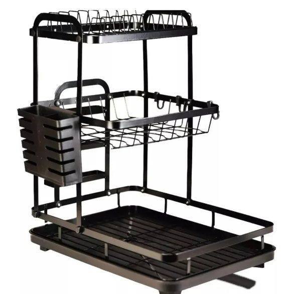 Cross-border kitchen dish rack, countertop, multi-layer storage rack, thickened multi-functional chopstick holder, cup rack, plate and bowl draining rack Application Scenario