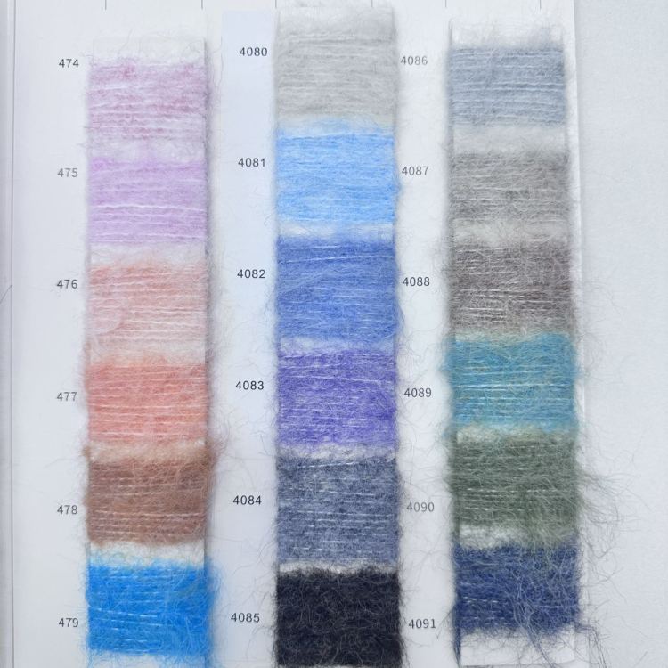 Colored fiber samples, multi-color mixed yarns, handcrafted DIY materials, textile fabrics, decorative materials display samples Application Scenario