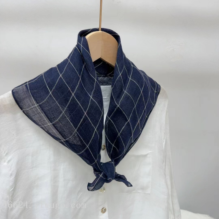 Export scarf wholesale, e-commerce live streaming, supply chain, 24 new styles of linen square scarves, thin style Item Picture