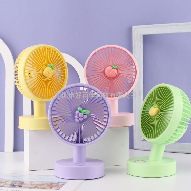 水果台式彩灯三档电风扇
