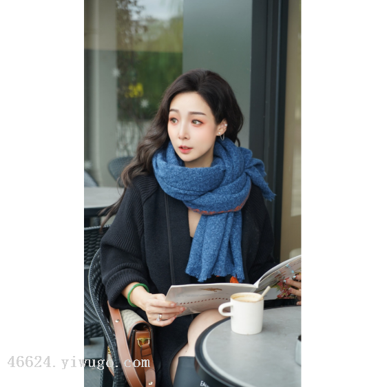 Cross-border scarf wholesale e-commerce, new 40-loop yarn series, frame and hidden grid, live streaming supply chain supply details Picture
