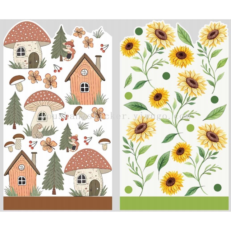 Watercolor cartoon wall stickers for children's rooms, self-adhesive decorative stickers with various patterns that can be removed from the wall Item Picture