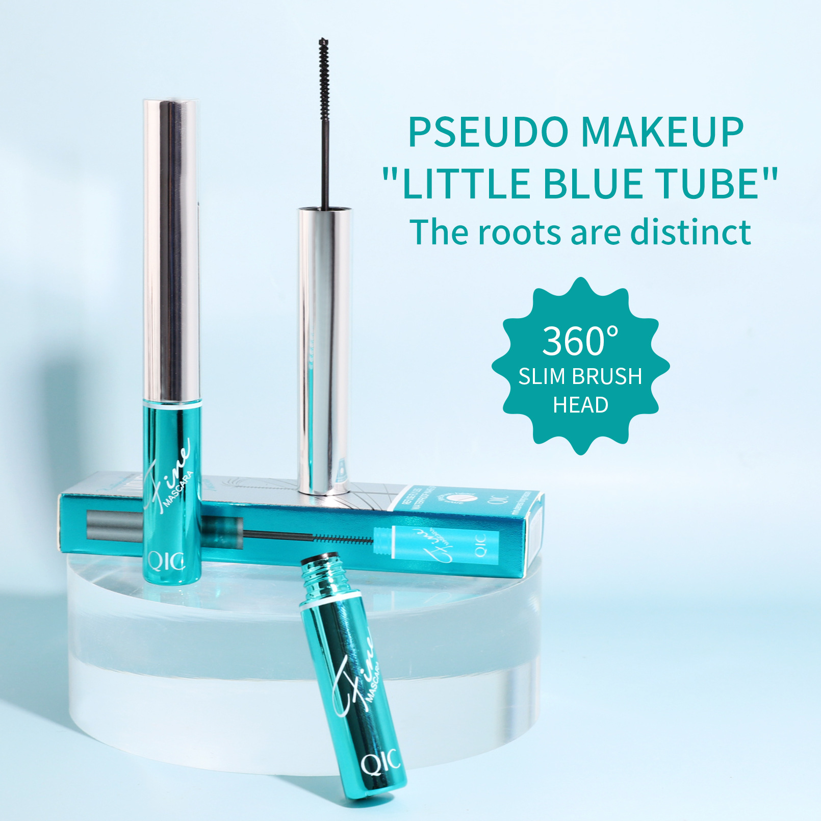 Fine curly ultra-fine silicone small brush head, waterproof and stain-free 4D effect eyelash mascara Specification image