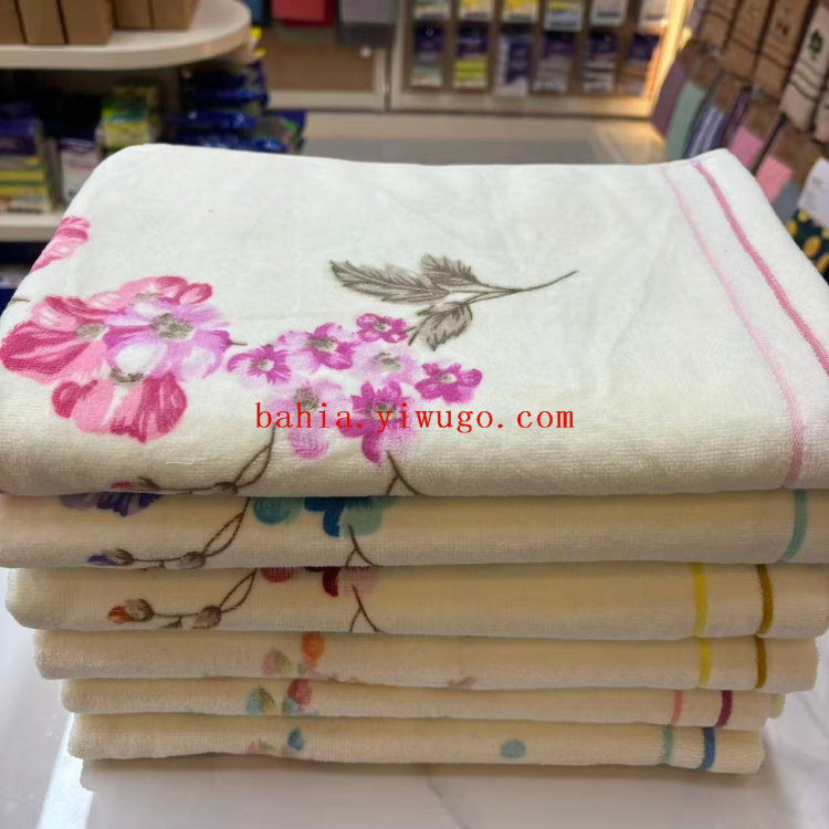 Bahia digital printed pure cotton bath towel, soft absorbent towel, bath towel, home wrap towel details Picture