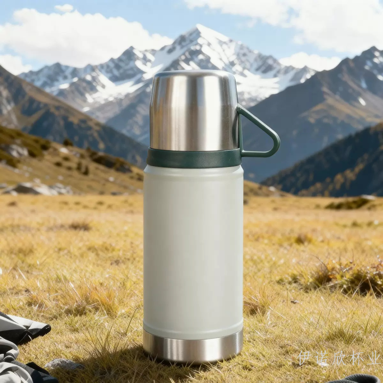 跨境304不锈钢保温杯大容量户外便携子弹头商务杯带手柄登山杯保温杯
