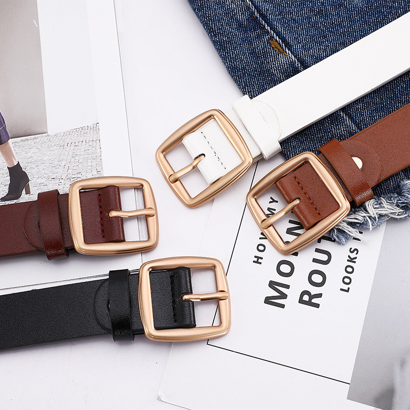 Ladies' pin buckle belts, simple and versatile Korean retro chic belts, female student decorative jeans belts wholesale details Picture