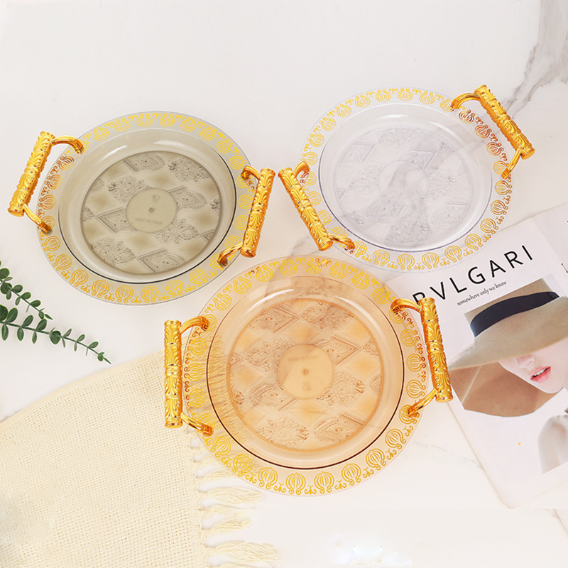 Foreign trade cross-border light luxury high-end tray, fruit plate, dried fruit candy plate, tableware, plastic PET, living room household details Picture