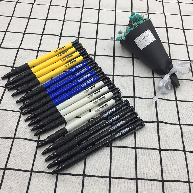 Factory direct sales of modern beauty office stationery, student supplies, plastic press ballpoint pens, gel pens, ballpoint pens, blue details Picture