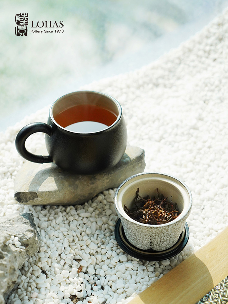 Lubao Office Cup, ceramic fruit tea set, tea and water separation, tea brewing cup, mug, mangosteen tea cup, contentment brings happiness