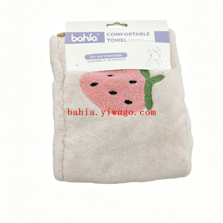 Cartoon dry hair cap for women, super absorbent and quick-drying coral fleece thickened soft hair drying towel details Picture