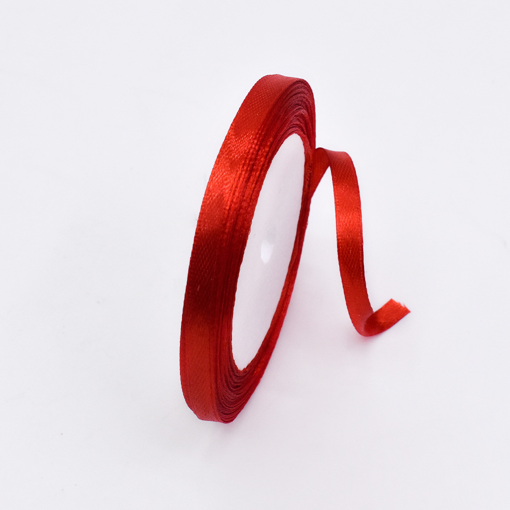 Red ribbon roll hand-decorated gift box packaging wedding and festival supplies materials 50 meters long Item Picture