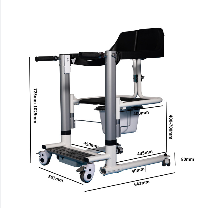 The foreign trade version of the shifter is adjustable in height, equipped with a seat brake, manual for home care, and an automatic lifting shifter Specification drawing