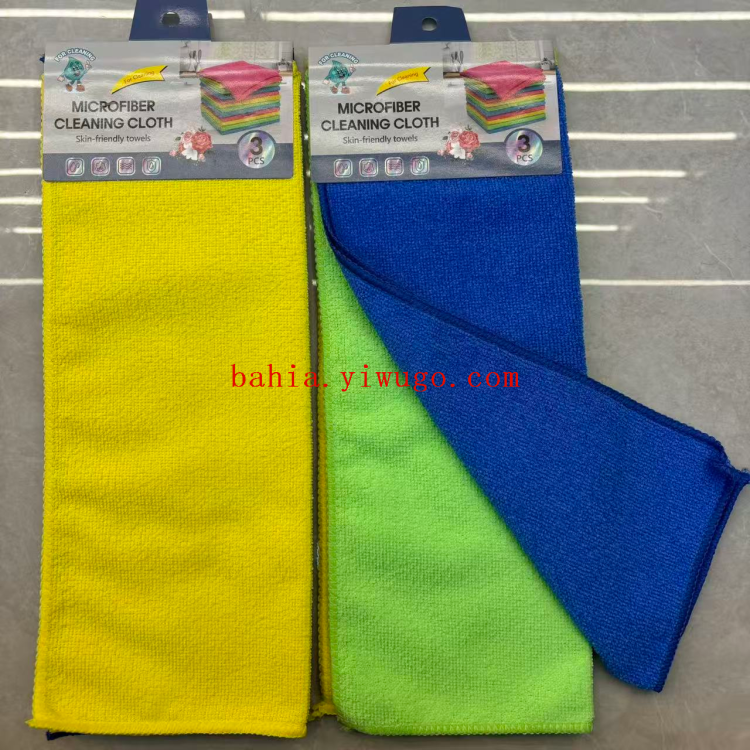 Three pieces of plain polyester fabric, 30*40cm, kitchen dishcloths, stain removers, wiping cloths and cleaning cloths details Picture