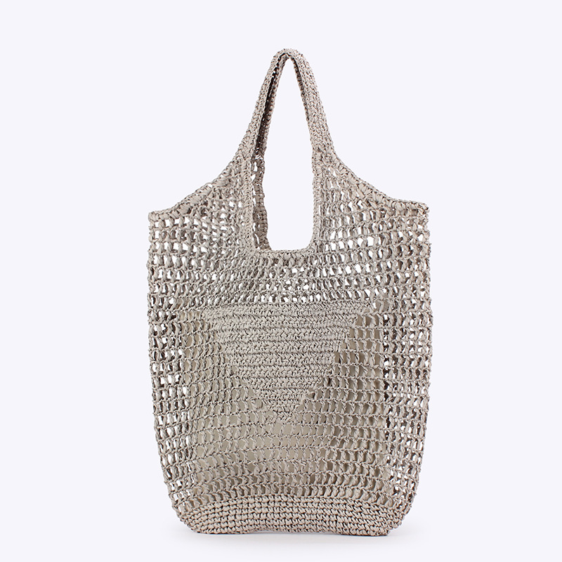 One-piece consignment of new ins solid-color large-capacity hand-hook woven bags, trendy forest-style single-shoulder bags, vacation beach bags