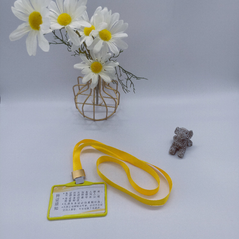 庄派文具1.5丝带鸭嘴扁扣绳证件卡绳胸卡绳员工出入工作证件卡套