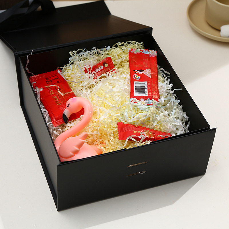 One-piece folding gift box, flip cover gift box, diy bow, Valentine's Day gift box, magnetic box, cross-border wholesale