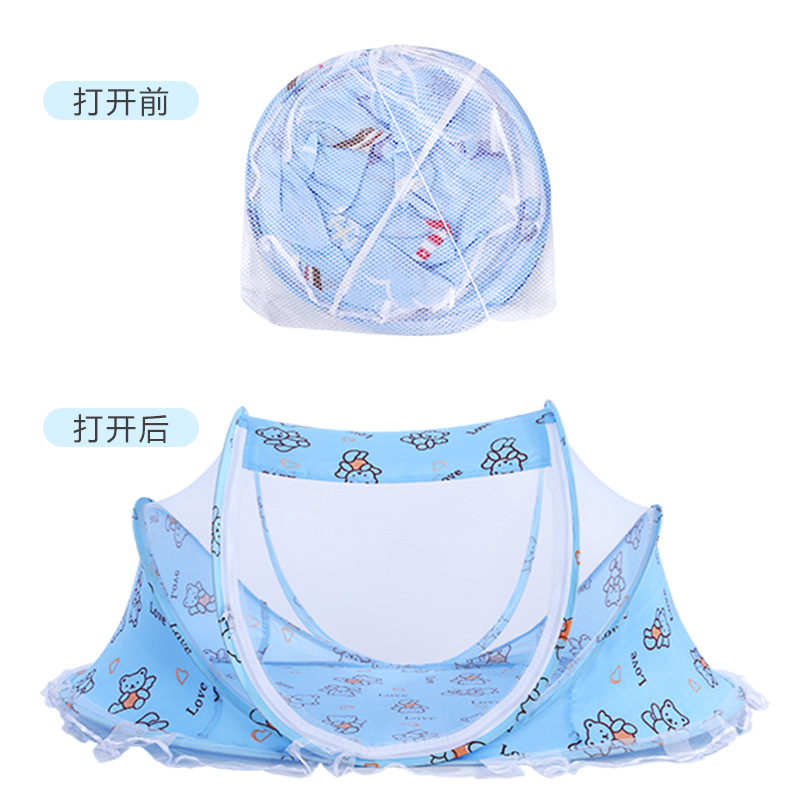 Baby mosquito net cartoon, no installation required, foldable with frame, baby mosquito net, BB yurt, newborn bed mosquito net cover Specification image