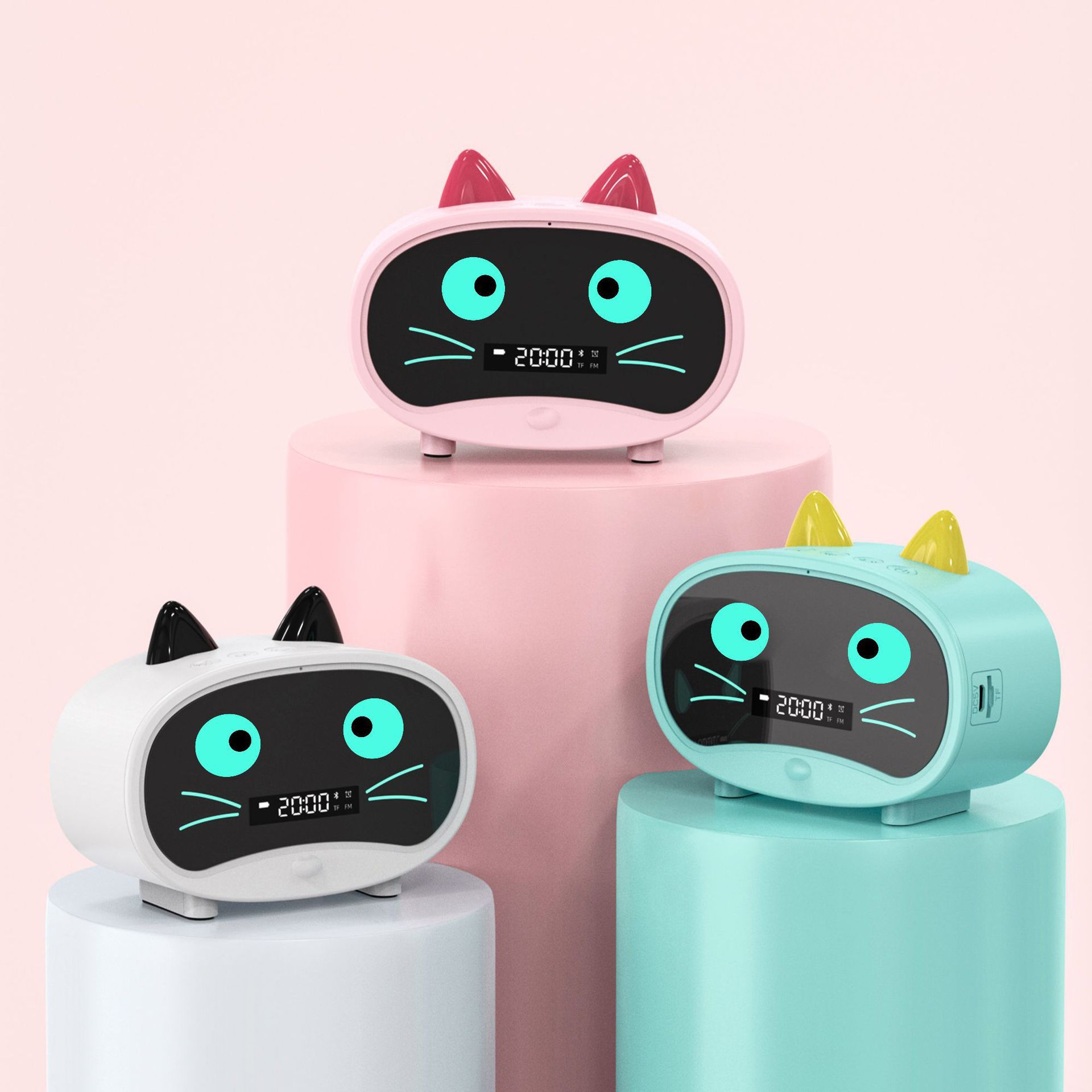 2024新款创意迷你卡通蓝牙闹钟小音箱便携式户外无线音响儿童礼品