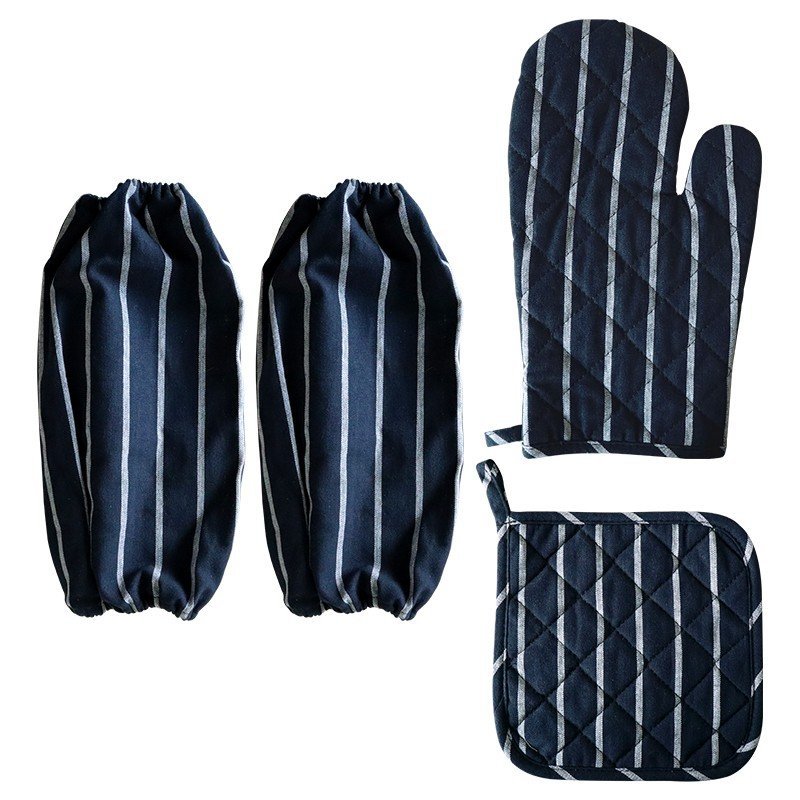 Rayas azul oscuro cojín de bandeja de guantes de microondas aislante kit de cojín de bandeja de guantes Application Scenario