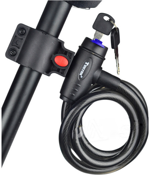 通用TY588自行车锁 山地车钢丝锁单车圈型锁 防盗锁彩色骑行配