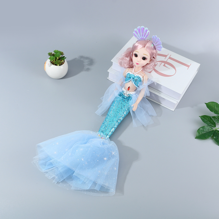 Mermaid doll, girl doll toy, little girl mermaid princess Barbie children's simulation doll, large size Specification image