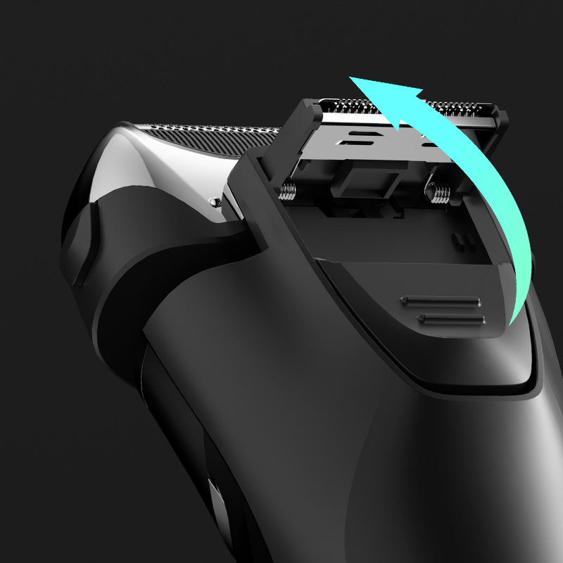 批发剃须刀电动男士胡须刀刮胡子剃毛全身水洗刮胡刀充电式三刀头产品图