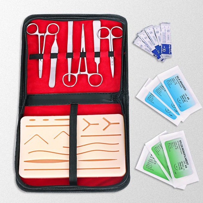 Surgical suture practice equipment package, foreign trade suture training instrument package, practice tool set, surgical practice silicone full figure