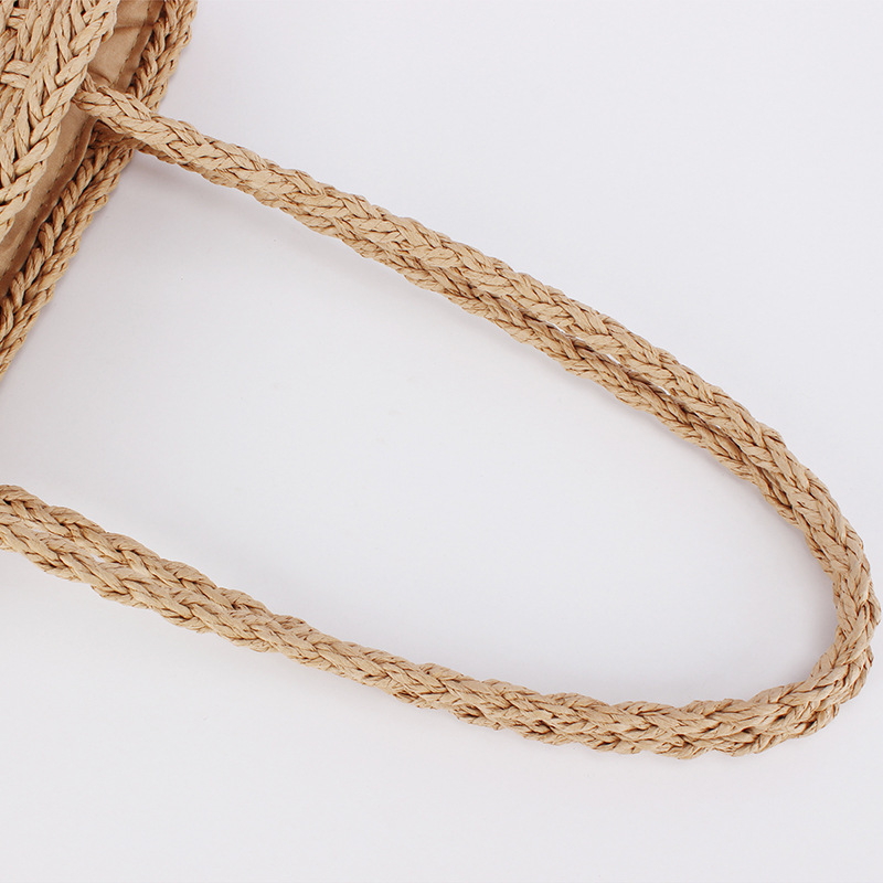 One-piece dropshipping solid color simple single-shoulder bag, European and American style retro paper rope woven bag, fashionable, simple and versatile women's bag Item Picture